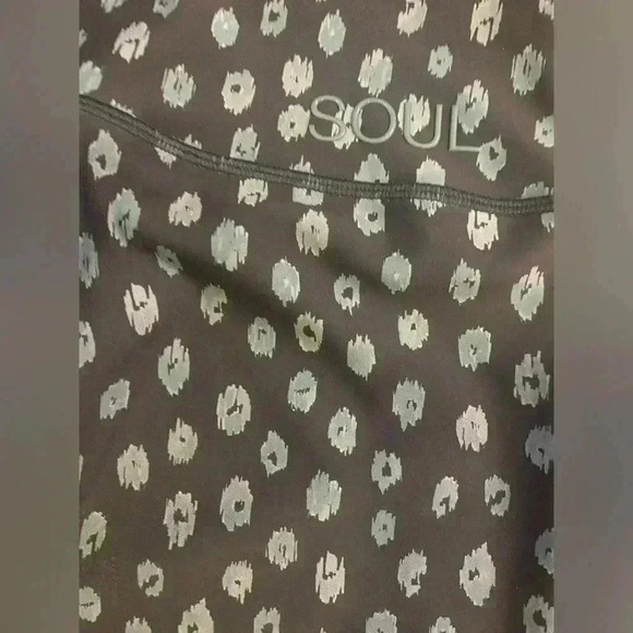 Soul by Soul Cycle Blue and White Abstract Polka Dot Leggings Size Medium - Picture 6 of 7